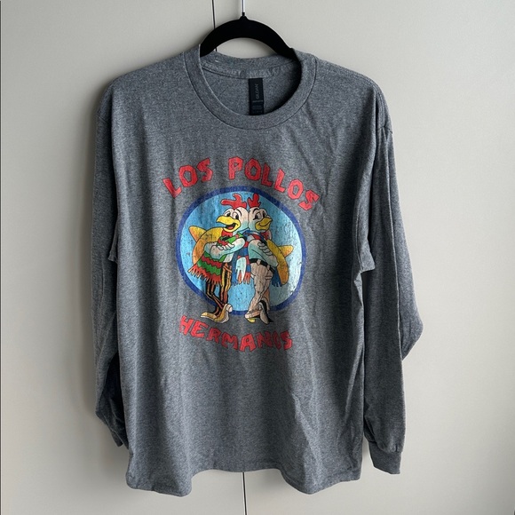 Gildan Other - LOS POLLOS HERMANOS BREAKING BAD Gildan Heavy Cotton Charcoal long sleeve tee L